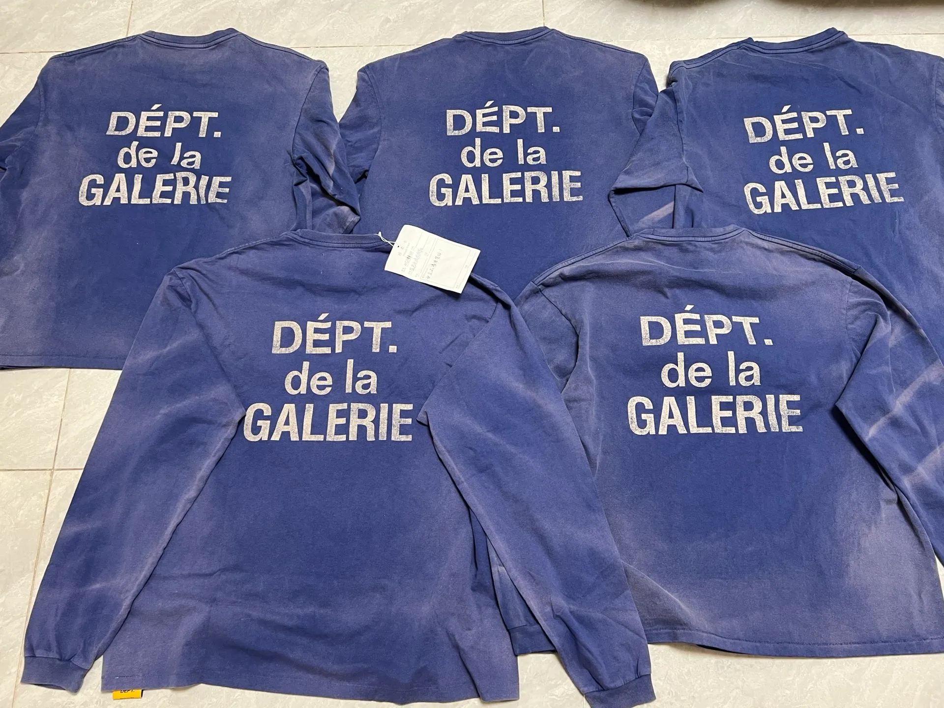 GALLERY FRENCH L/S TEE/NAVY French ripple washed long-sleeved TEE faded blue S-XL cylindrical fabric Assute garment dyeing heavy-wash water-coated fading treatment simulates natural sun fading effect printed distressing treatment top-notch craftsmanship completely matched accessories
